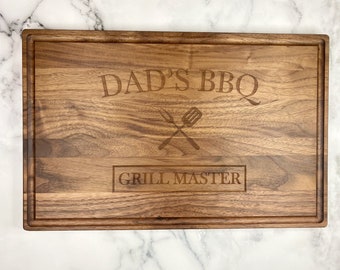 Grill Master Cutting Board, Dad's BBQ Father's Day Gift, Custom Gift For Dad