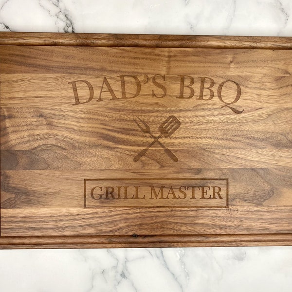 Grill Master Cutting Board, Dad's BBQ Father's Day Gift, Custom Gift For Dad