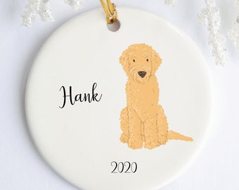 Goldendoodle Custom Dog Name Ornament, Dog Breed Gift