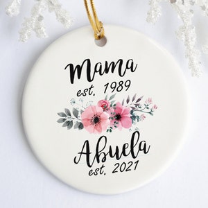 New Abuela Ornament, Promoted to Abuelita, Pregnancy Announcement Gift