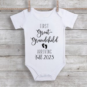 Baby Announcement Bodysuit, First Great Grandchild Pregnancy Reveal, New Grandbaby Announcement