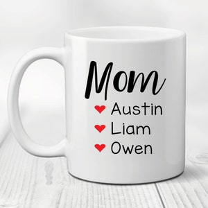 Mom Mug Personalized with Kids Names, Christmas Gift Idea, Mother&#39;s Day