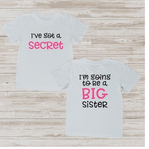 I&#39;ve Got a Secret.. I&#39;m Going to be a Big Sister - Pregnancy Announcement - Pregnancy Reveal - Photo Prop