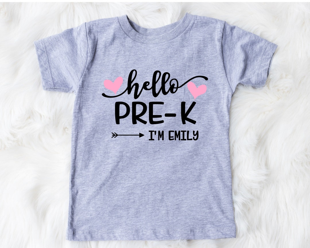 Personalized Hello Prek Girls Shirt Any Grade First Day of School