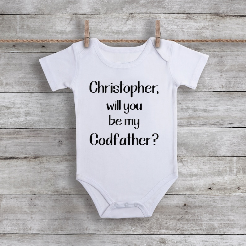 Veux-tu être mon parrain brodé Baby T-shirt cadeau personnalisé Godparent
