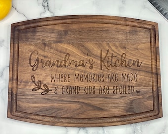 Grandma Cutting Board, Custom Grandma's Kitchen Gift, Mother's Day Gift