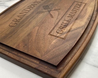 Grill Master Grandpa Cutting Board, Custom Grandpa's BBQ Gift, Father's Day Gift