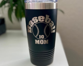 Baseball Mom - Engraved Baseball Mom Tumbler, Baseball Mom Cup, Baseball Mom Gift, Baseball Mom Mug, Baseball Player Mom Gift Cup