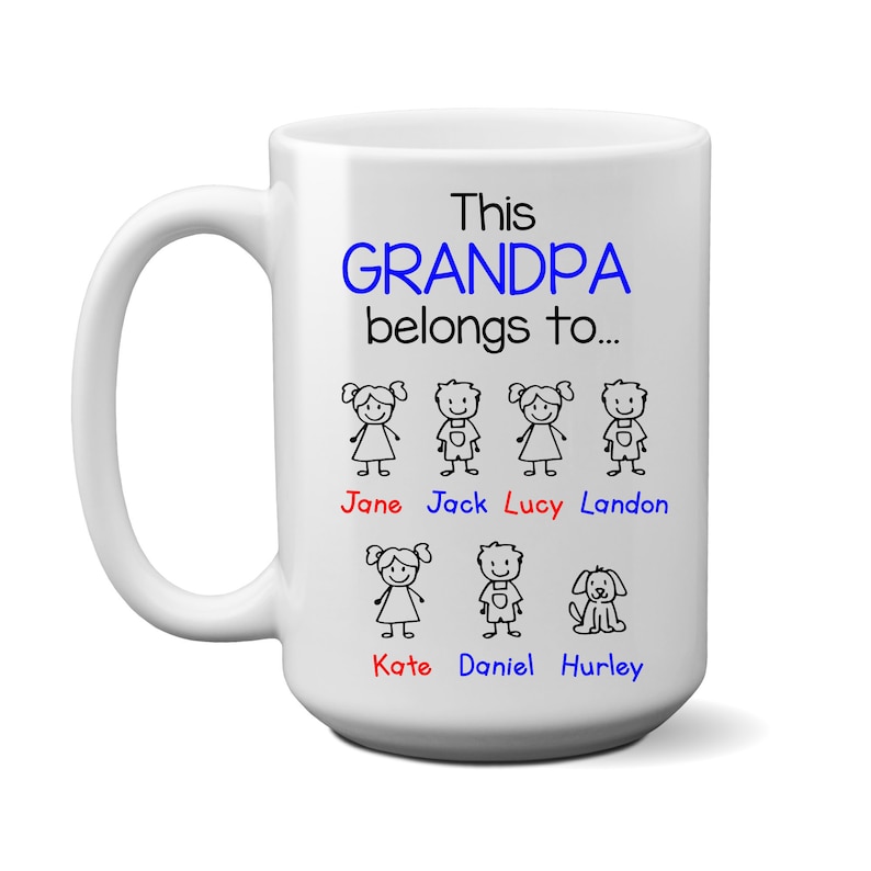 Grandpa Gift Grandpa Belongs to Custom Name Mug Personalized Etsy