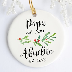 New Abuelito Ornament. Promoted to Abuelo, Pregnancy Announcement Gift