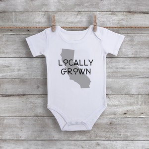 Locally Grown California Bodysuit - Home State Pregnancy Announcement Bodysuit