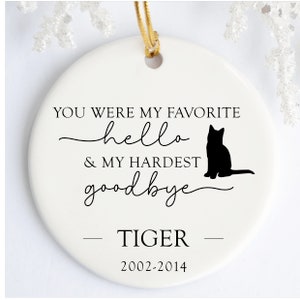Haustierverlust Geschenk, Katzen-Memorial-Verzierung, personalisierte Katzen-Memorial-Weihnachtsverzierung, individuelles Katzenverlust-Andenken, Katzentrauerfall