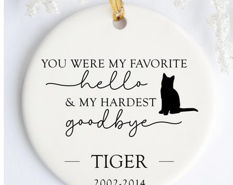 Regalo para la pérdida de una mascota, adorno conmemorativo para gatos, adorno navideño personalizado para gatos, recuerdo personalizado de la pérdida de un gato, recuerdo de duelo por un gato