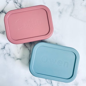 Custom Silicone Bento Lunch Box, Personalized Meal Prep Container, Divided Food Storage