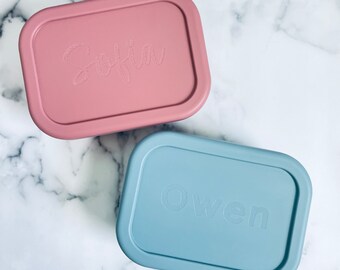 Fiambrera Bento de silicona personalizada, contenedor de preparación de comidas personalizado, almacenamiento de alimentos dividido