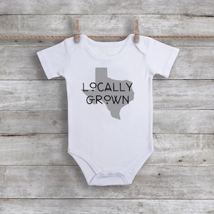 Locally Grown Home State Bodysuit - Texas Tee - Choose Your State Baby Clothing