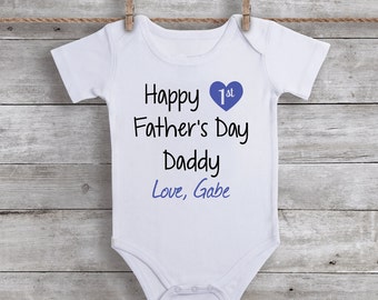 Baby Father's Day Shirt Bodysuit - Happy Fathers Day Daddy From Son - Our First Father's Day - Gift from Son - Baby Boy Clothing