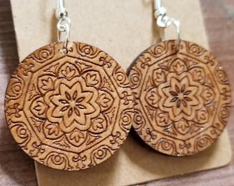 Wood Earrings, Large Dangling Wood Earrings, Bohemian Earrings for Women, Lightweight Earrings, Wood Diffuser Earrings, Earrings for Women