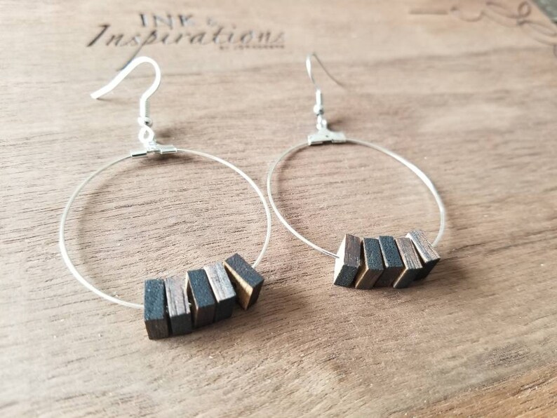 Wood Earring for Women Modern Wood Earrings Wood Earring Bohemian Earrings Dangle Wood Earring Lightweight Wood Earring