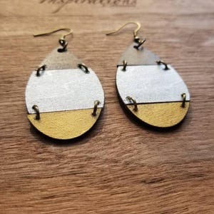 Lightweight Wood Dangle Earrings, Neutral Teardrop Earrings, Unique Everyday Earrings for Women