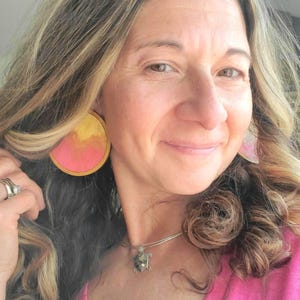 Vibrant Boho Earrings - Colorful Earrings - Unique Wood Earrings - Handmade Gifts for Her