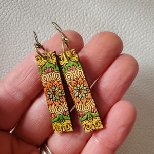 Colorful Boho Wood Earrings: Perfect Everyday Lightweight Dangles, Handmade Jewelry Gifts