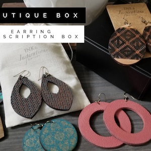 Mystery Earring Box - Monthly Surprise for Her - Unique Gifts Subscription of Wood Earrings - Gift Box for Her