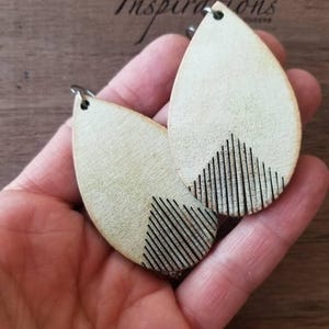 Western Dangle Earrings with Fringe - Unique Wood Earrings - Teardrop Earrings with Boho Vibes