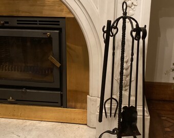 Classic French Wrought Iron fireplace set