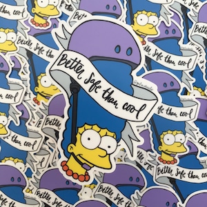 Better Safe Than Cool Marge Simpson Skate Sticker Decal