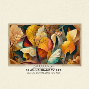 Autumn Scenery Art Deco Samsung Frame TV Art | Boho Abstract Watercolor Wall Art | Fall Landscape Colorful Decor | Frame TV Digital Download