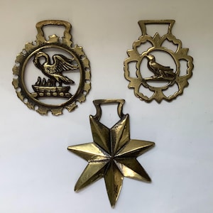 Vintage Horse Brass Medallions/Horse Tack Ornaments/Made in England