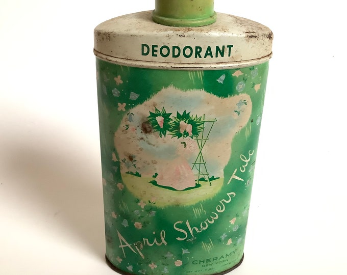 Vintage April Showers Powder Tin/cheramy, New York/ Vintage Talc Tin ...