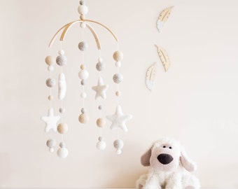 Baby Mobile, Crib Mobile, Mobile, Nursery Mobile, Cot Mobile, Felt Ball Mobile, Felt Mobile, Pom Pom Mobile, Crib Decor, Nursery Decor
