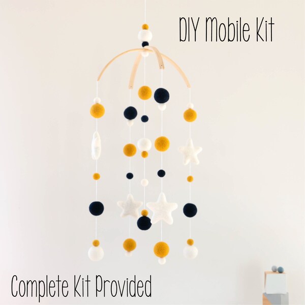 DIY Mobile Baby Mobile, DIY Crib Mobile, DIY Cot Mobile, Mobile Nursery, diy Nursery mobile, Felt Ball Mobile