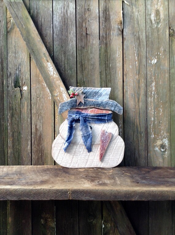 Primitive Snowman Country And Primitive Wood Snowman Etsy