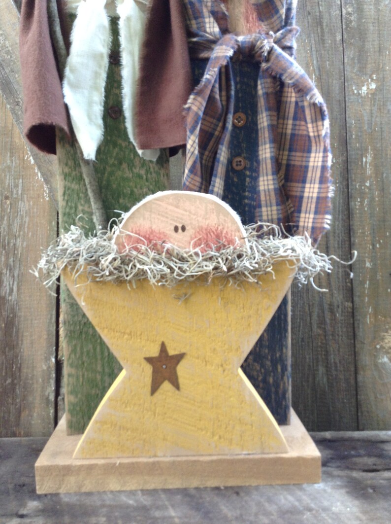 Primitive nativity rustic decor nativity scene religious Etsy