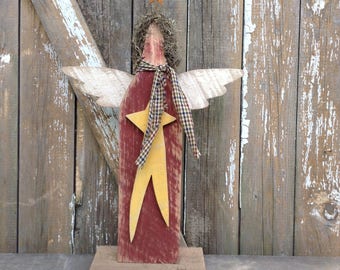 80s 90s Uncut Vtg PATTERN Country Angel Pattern Wooden Wall Hanging Prim Angel Primitive Angel The Crazy Crafter Bless Our Nest Angel Sign