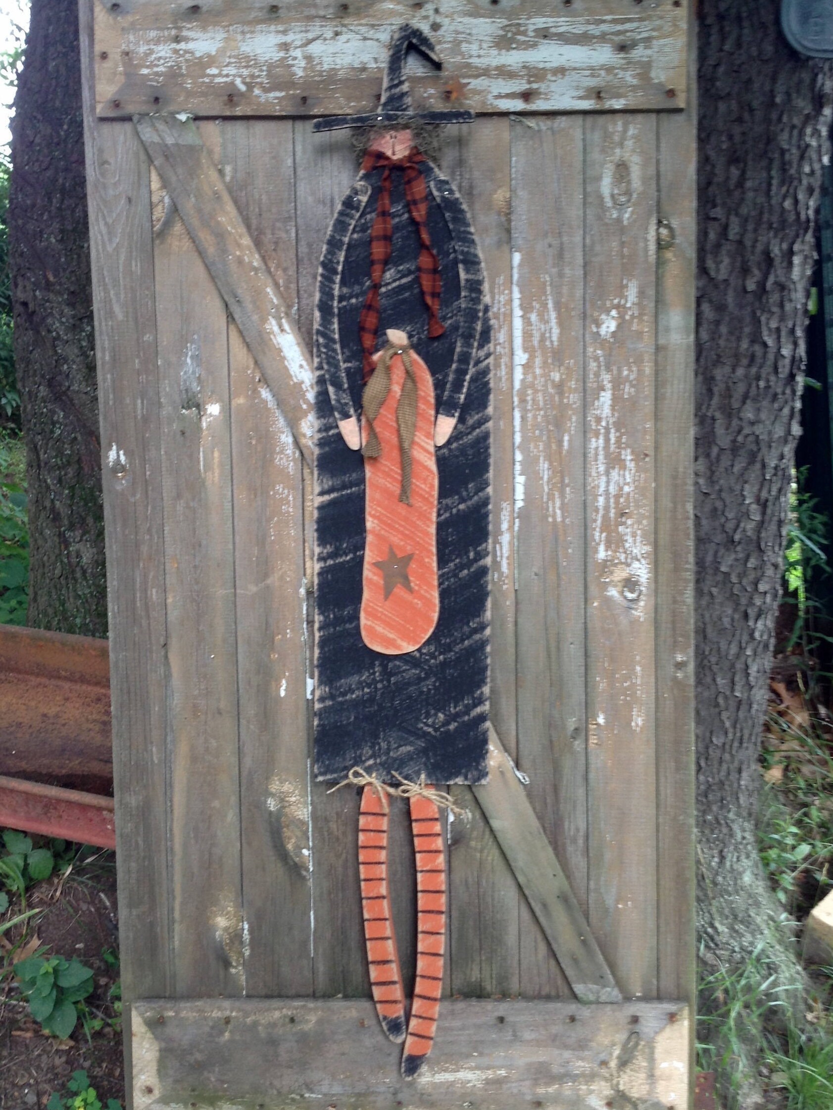 Door greeter Primitive halloween decor Primitive witch Etsy