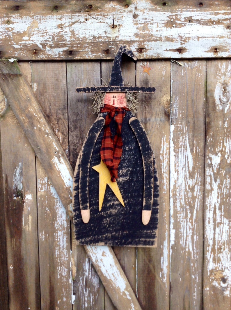Door Greeter Primitive Halloween Decor Primitive Witch Etsy