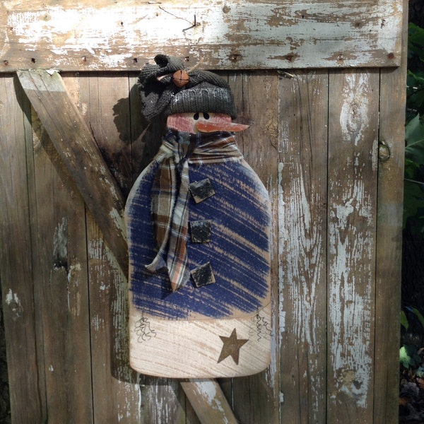 Ready to Ship! Primitive Snowman, Country Primitive, Wood Snowman, Primitive snowmen, snowmen, snowman, door greeter, winter decor, primitiv