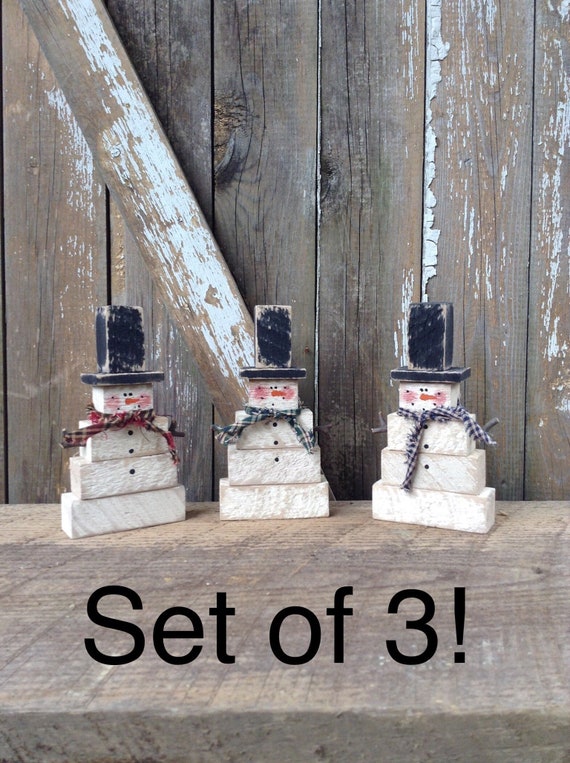 Primitive Snowman Country Primitive Wood Snowman Primitive Etsy