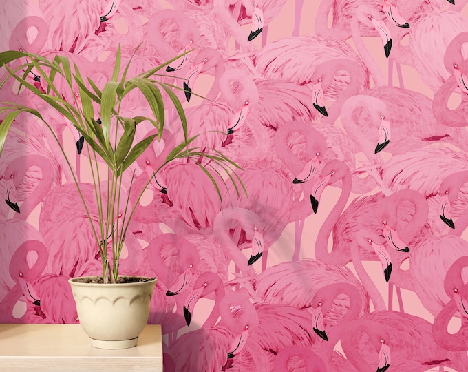Wallpaper/Mural Pink Flamingo