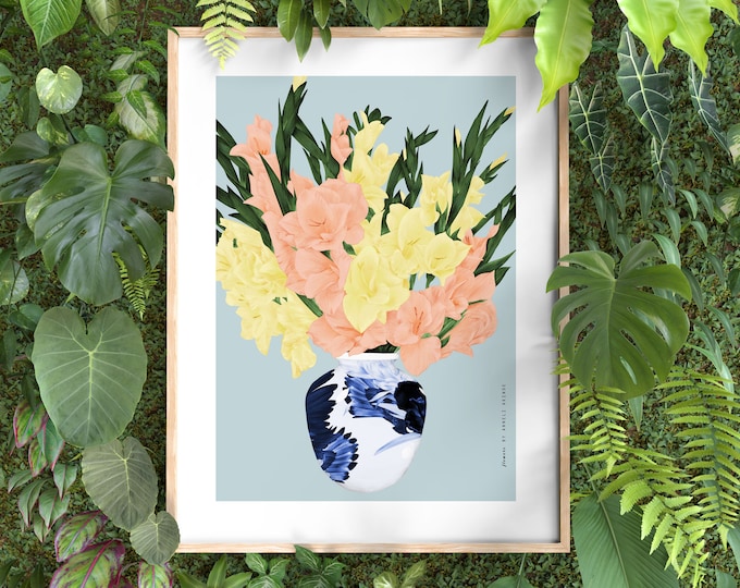 Gladiolus in a vase Art Print