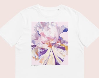 Feminine Print T-shirt Gift Womens Tee Floral Gift Idea Graphic Tee Stylish Unisex shirt Gift Womens Tee Feminine Print Abstract Iris Print