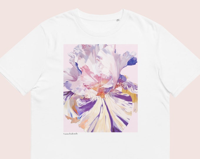 Iris Flower Print White T-shirt