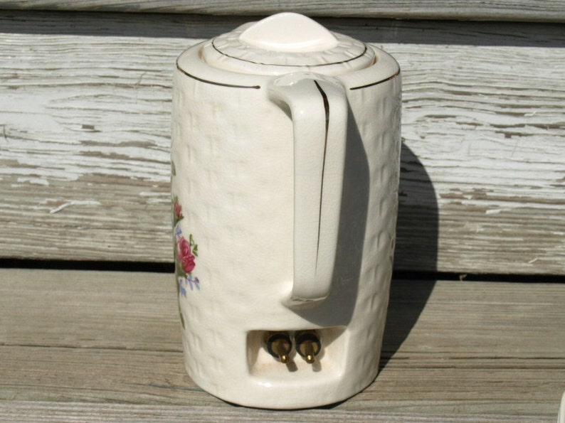 Vintage Moss Rose Porcelain Electric Teapot Japan Works Etsy