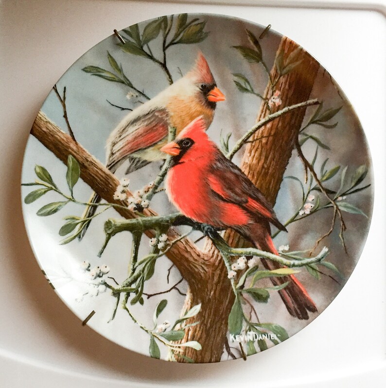 Vintage Porcelain Cardinal Collector Plate The Cardinal Kevin Etsy