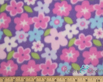 1117 FLORAL EASTER EGGS TOSS PINK FLEECE PRINTED FABRIC BY THE YARD BLANKET