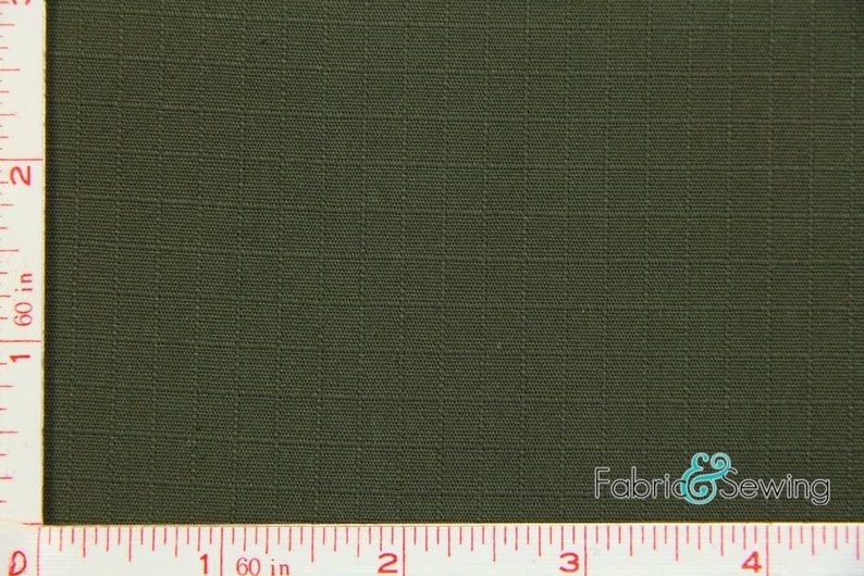 Olive Woven Ripstop Fabric Poly Cotton 6 Oz 5758 340200 Etsy